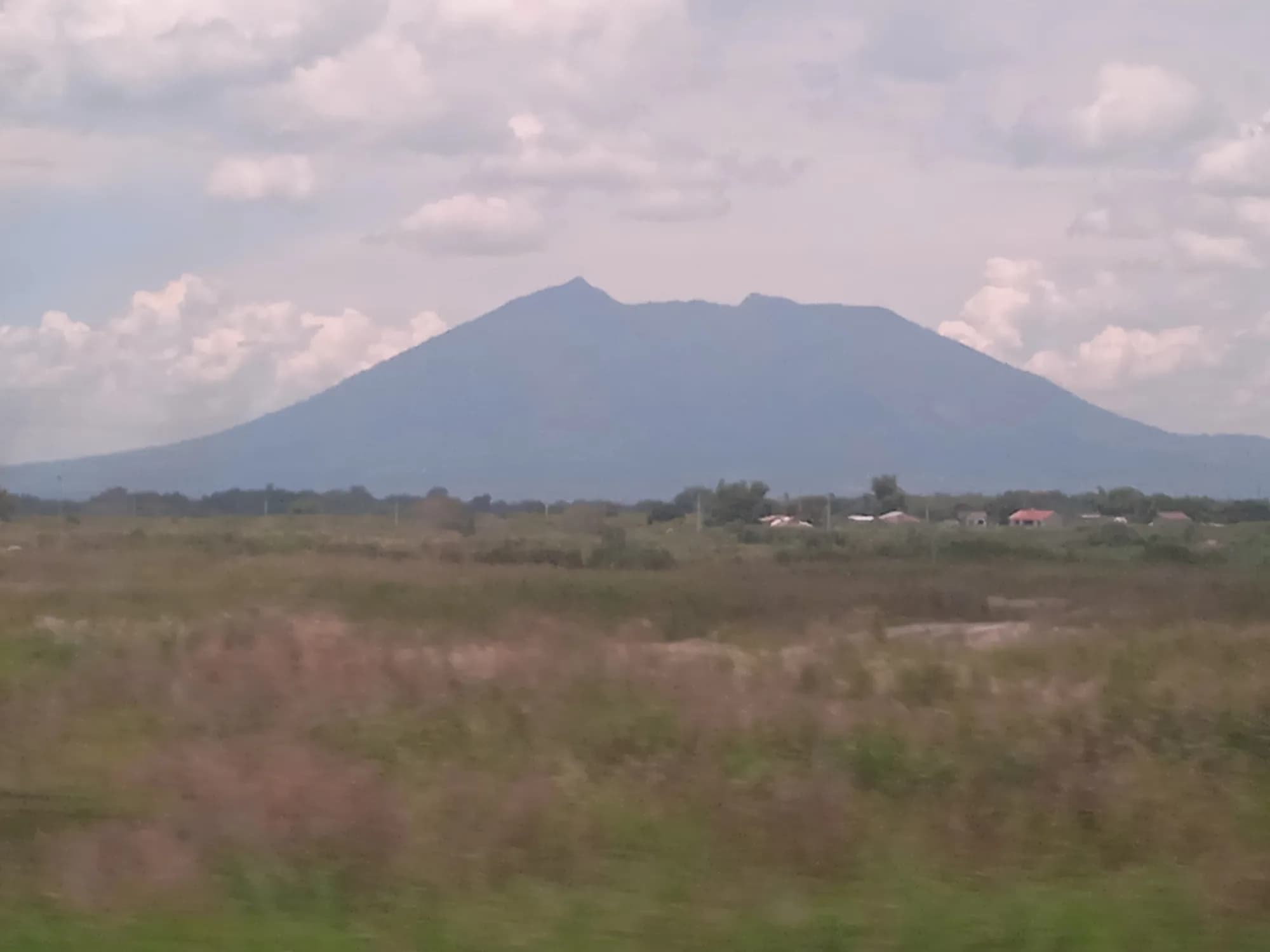 Mount Arayat seen across grassland (illustrative photo)
