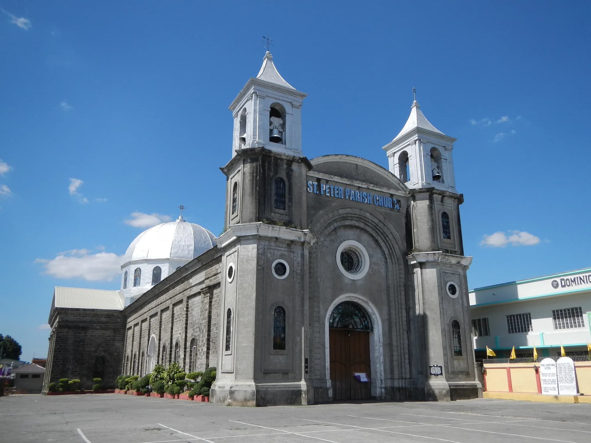 Twin-towered facade and dome of San Pedro Apostol Parish Church, Apalit