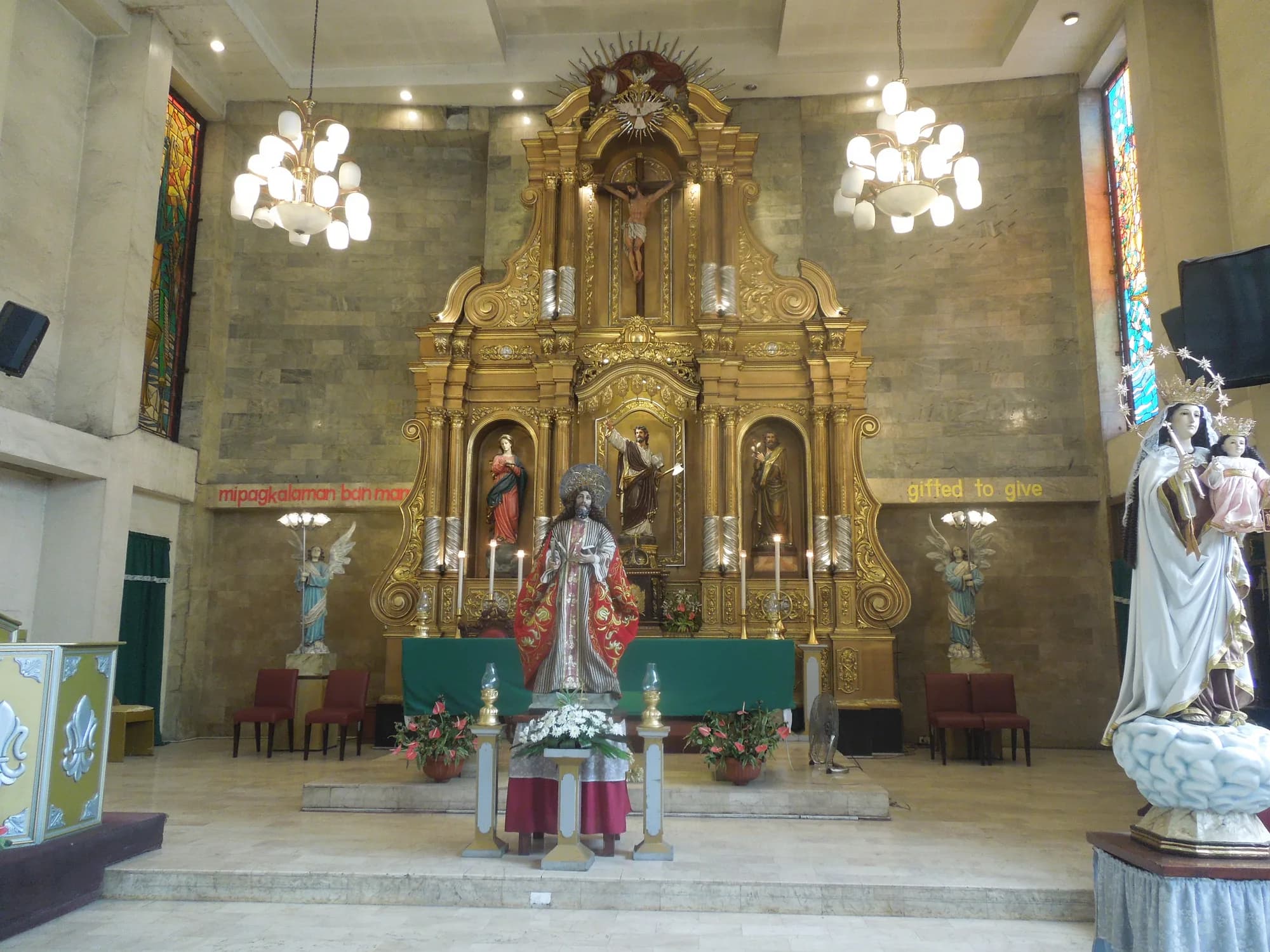 The altar of Saint Matthias Church in Santo Tomas
