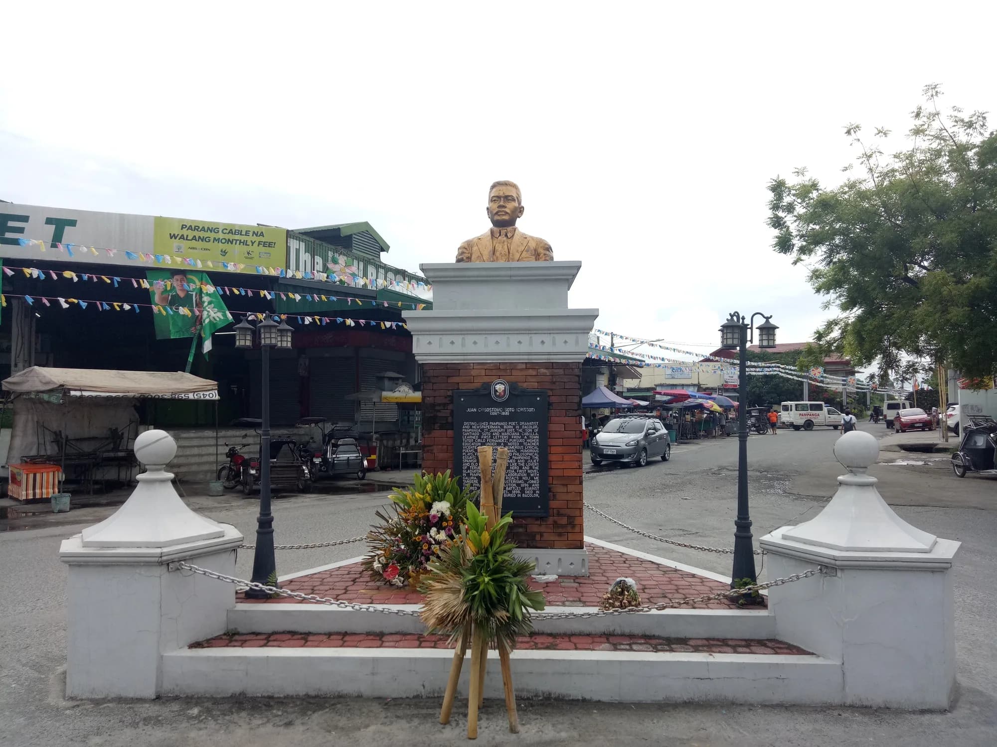 The monument to Juan Crisostomo Soto in Bacolor