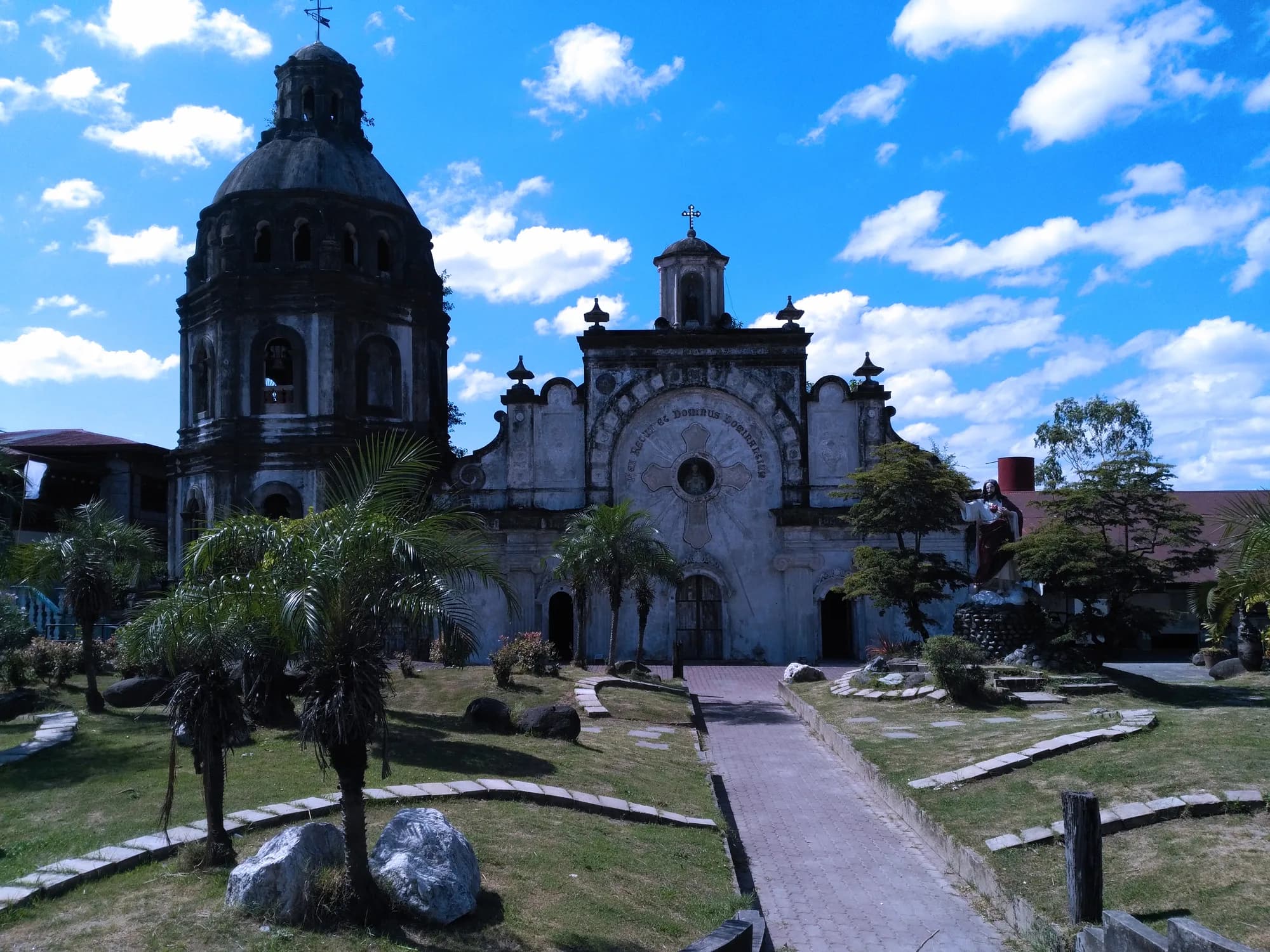 The facade and bell tower of San Guillermo Church, Bacolor